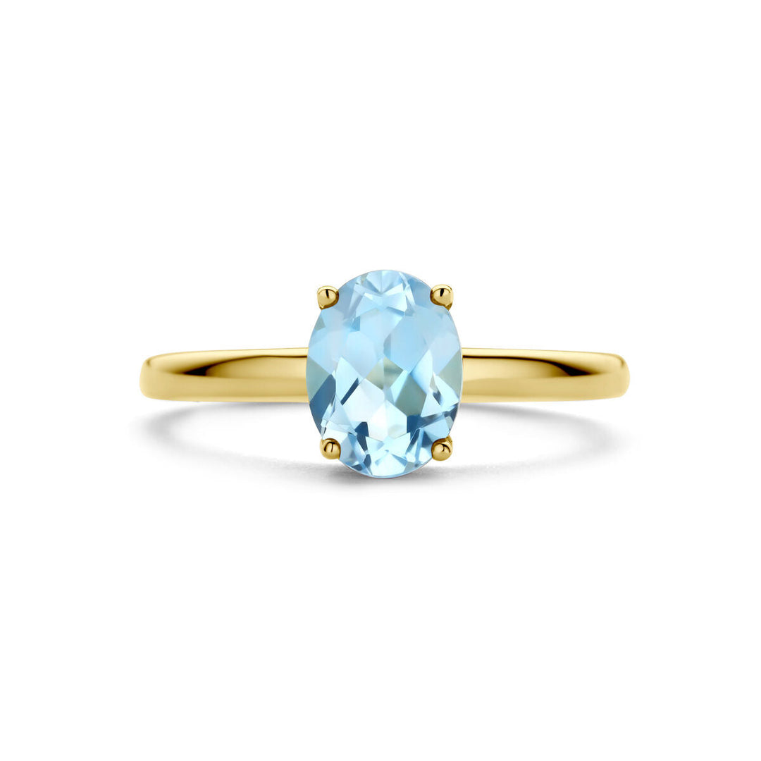 Ring Blautopas 14K Gelbgold