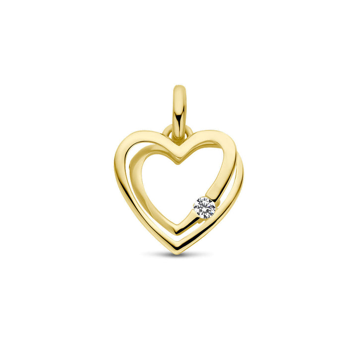 Anhänger Herz Zirkonia 14K Gelbgold
