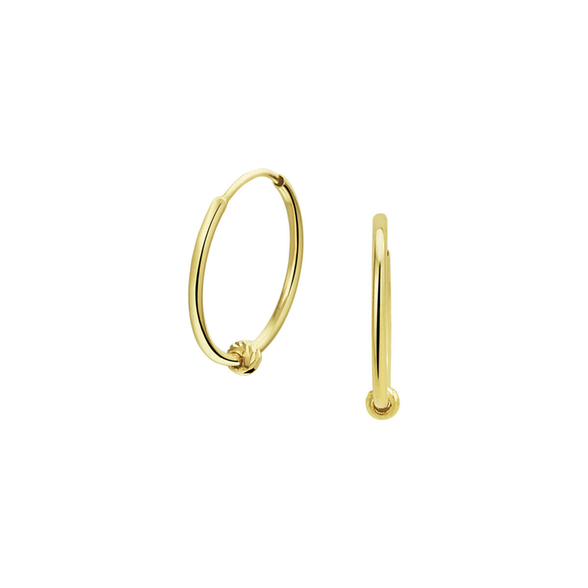 Klapp-Ohrringe aus 14K Gelbgold mit runder Form und schlichten Details