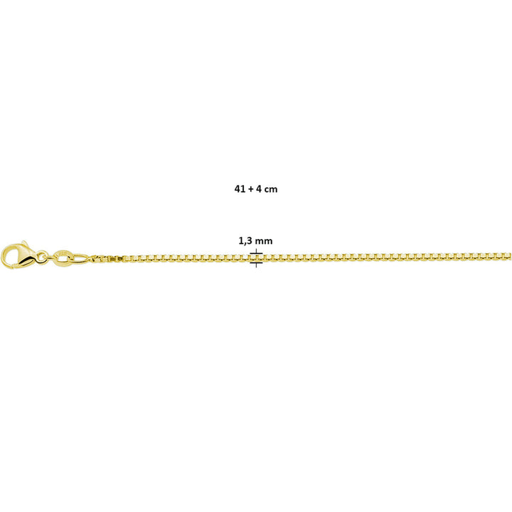 Halskette Venezianer 1,3 mm 41 + 4 cm 3 Mikron Silber vergoldet (gelb)