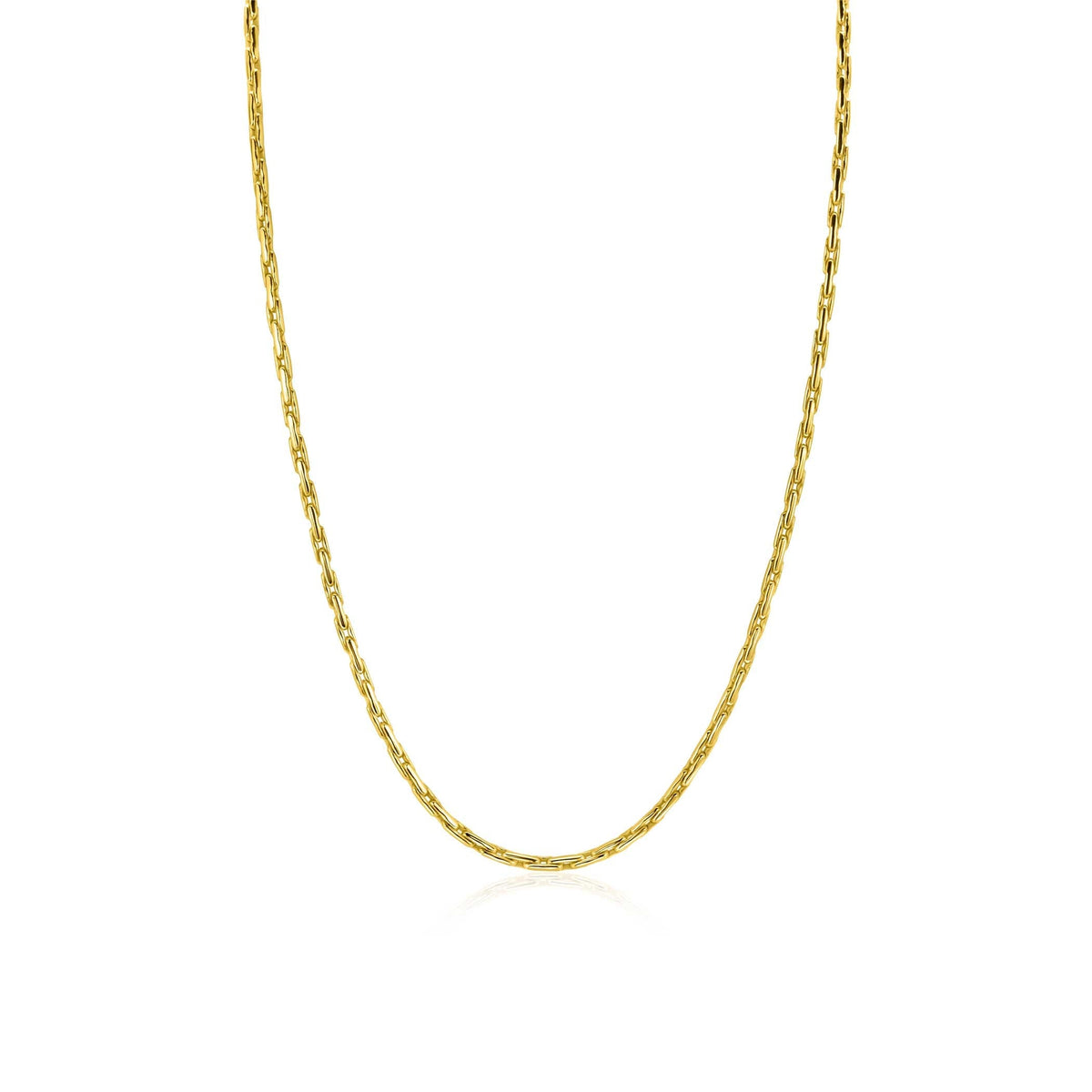 Halskette aus goldfarbenem Metall mit einer Länge von 43-45 cm und feinem, geschwungenem Design