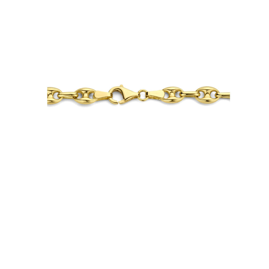 Kaffeebohnen-Halskette 5,8 mm 43 cm 14K Gelbgold