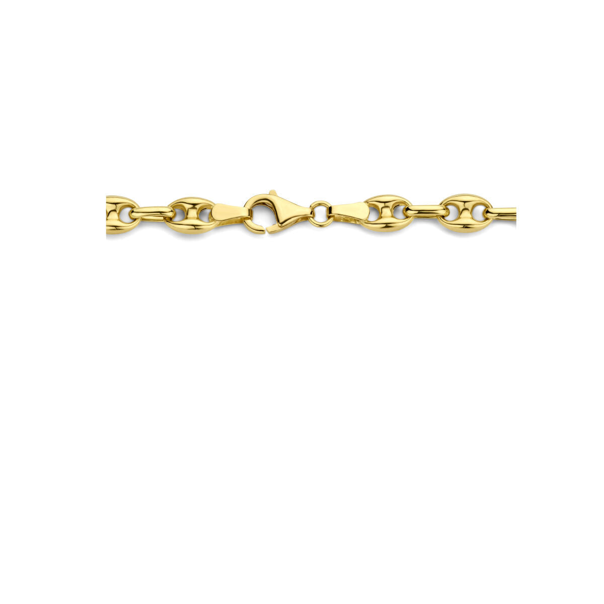 Kaffeebohnen-Halskette 5,8 mm 43 cm 14K Gelbgold