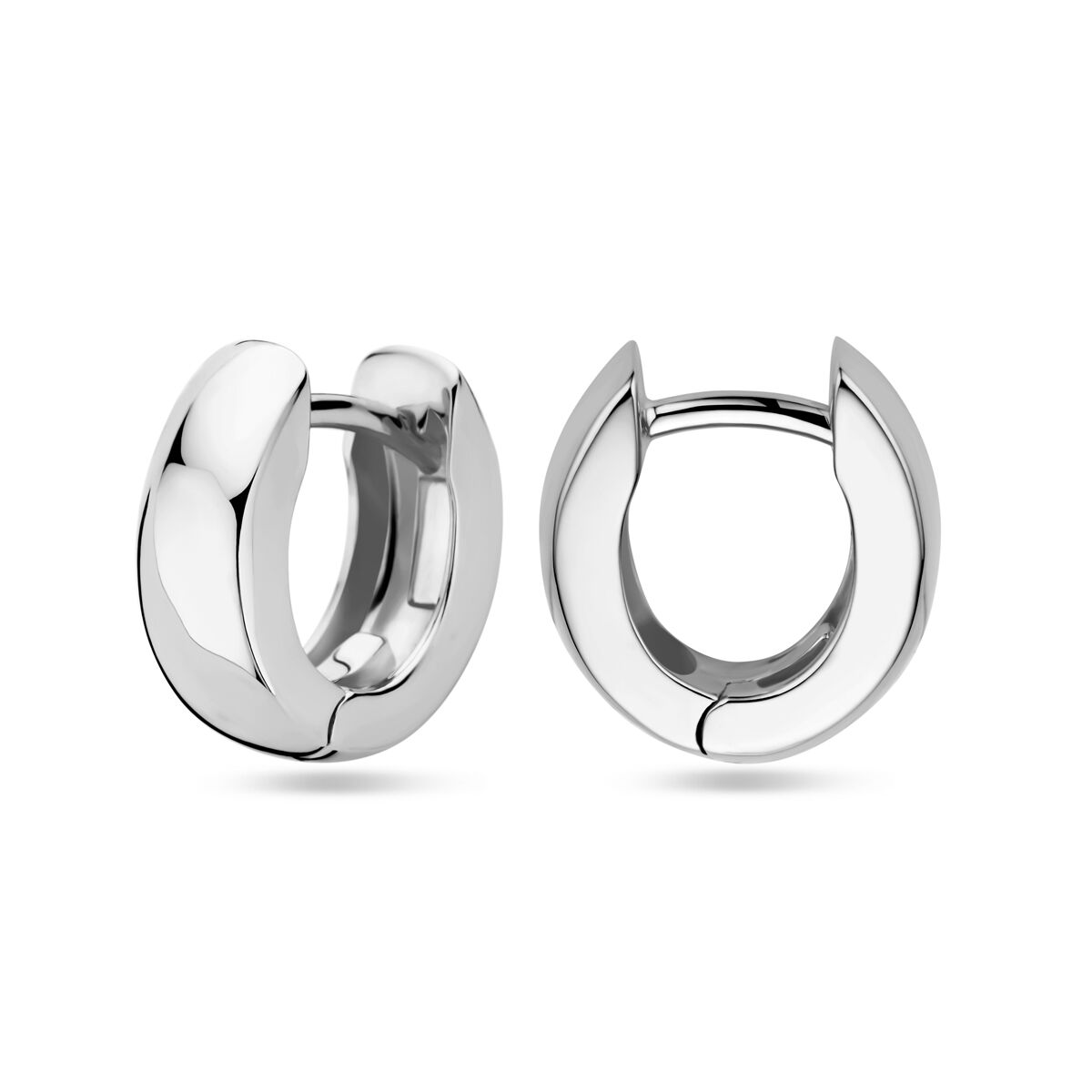 Klappcreolen 13 mm Silber rhodiniert