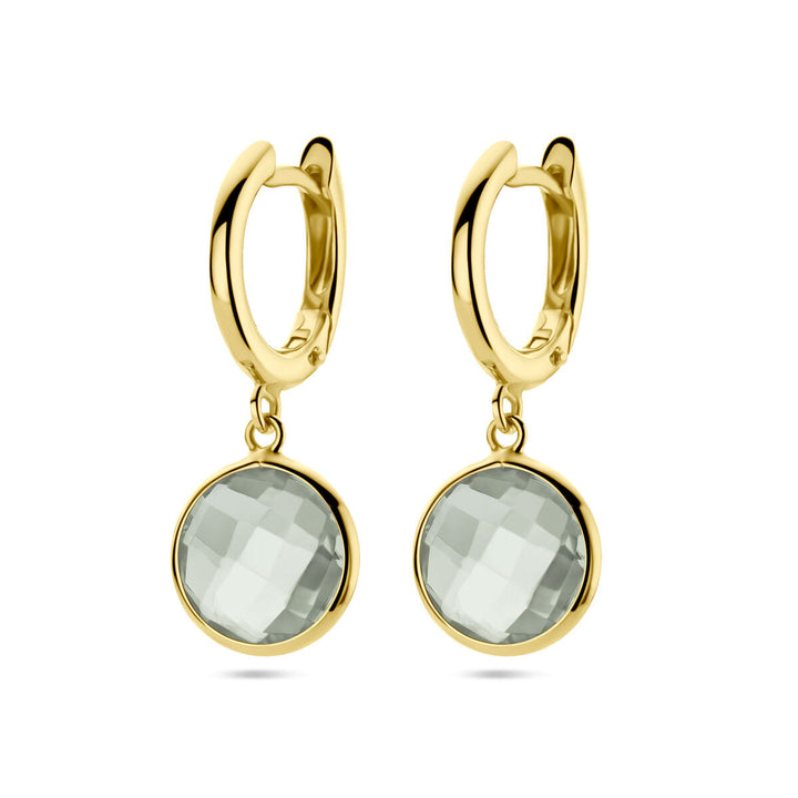 Ohrhänger grüner Amethyst 14K Gelbgold