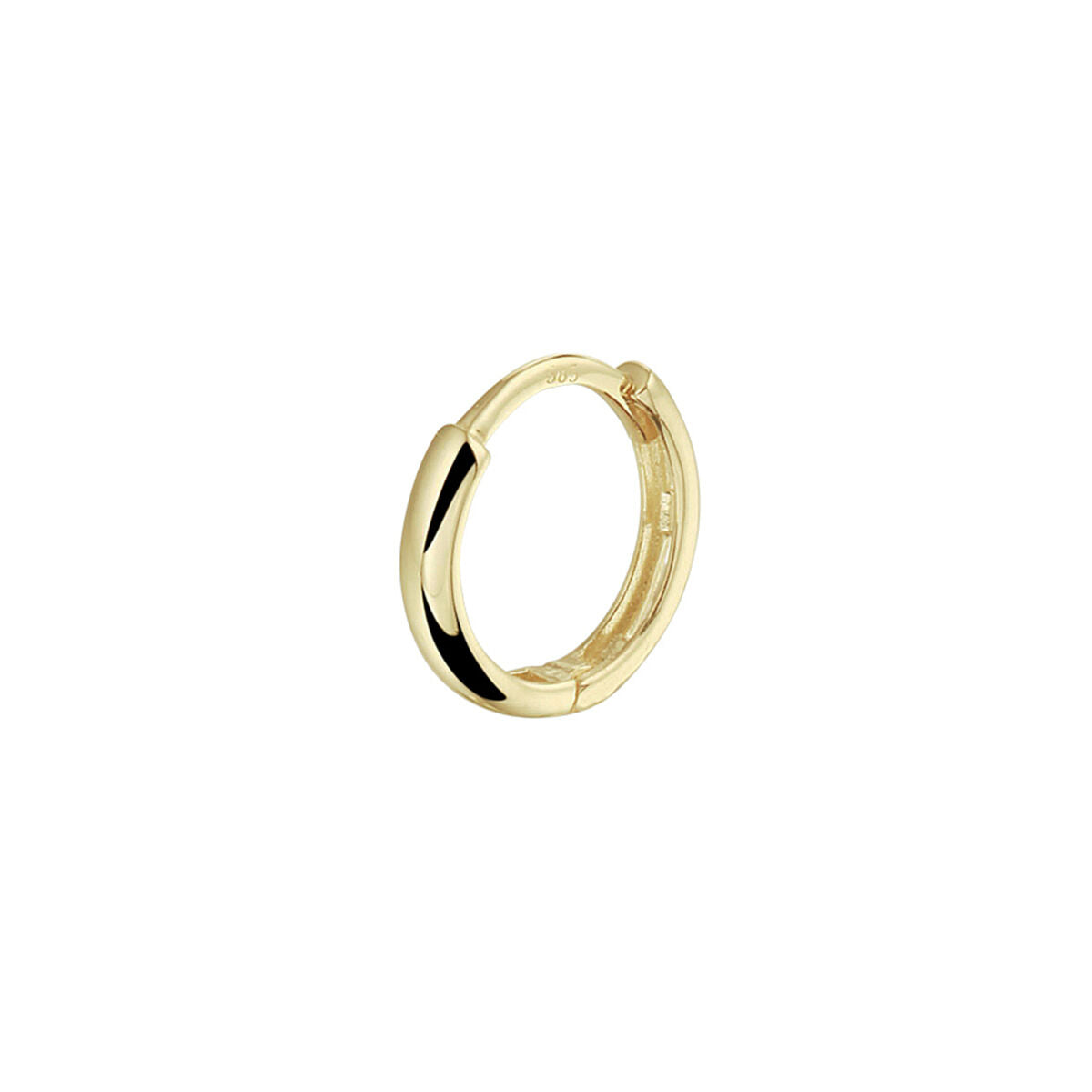 Klapp-Ohrring aus 14K Gelbgold mit glänzender Oberfläche und geschwungener Form