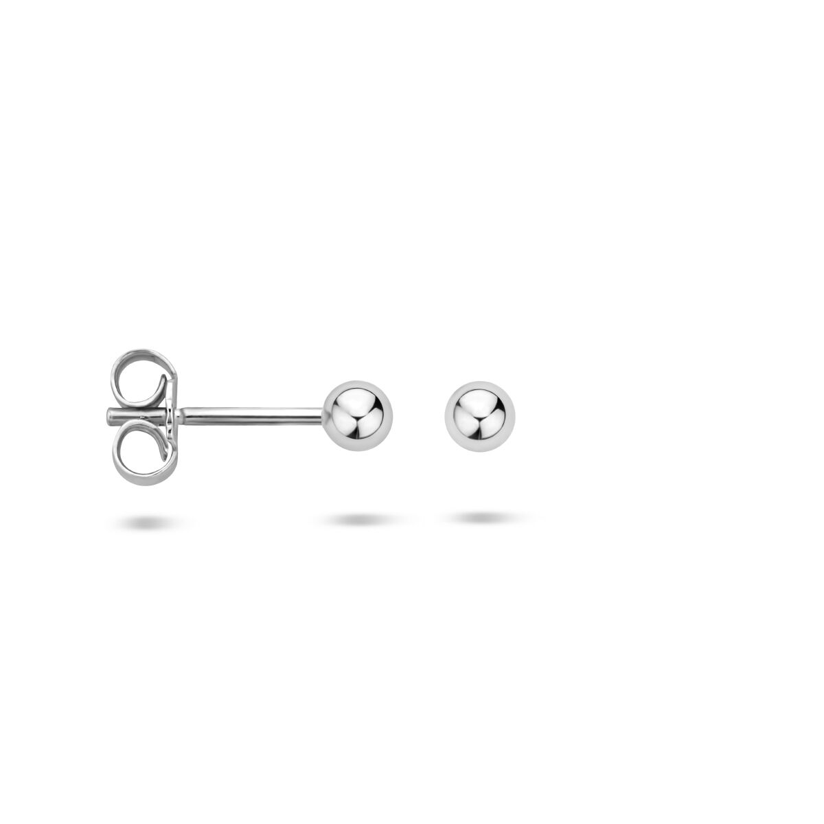 Ohrstecker Kugel silber rhodiniert