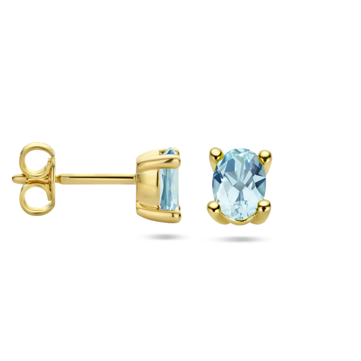 Ohrstecker Blautopas 14K Gelbgold