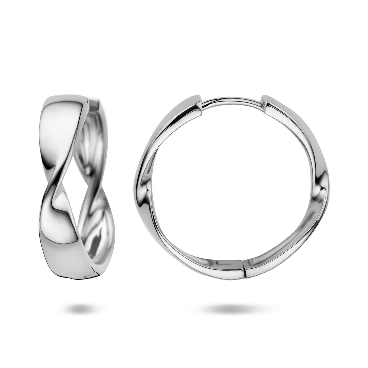 Silberne Klappcreolen Damen – 25 x 6 mm