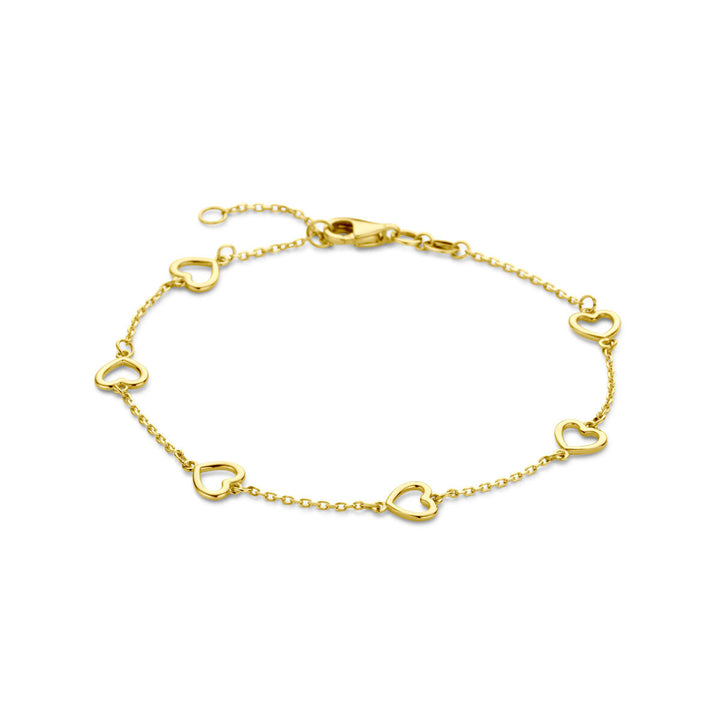 Goldarmband Damenherzen 14K