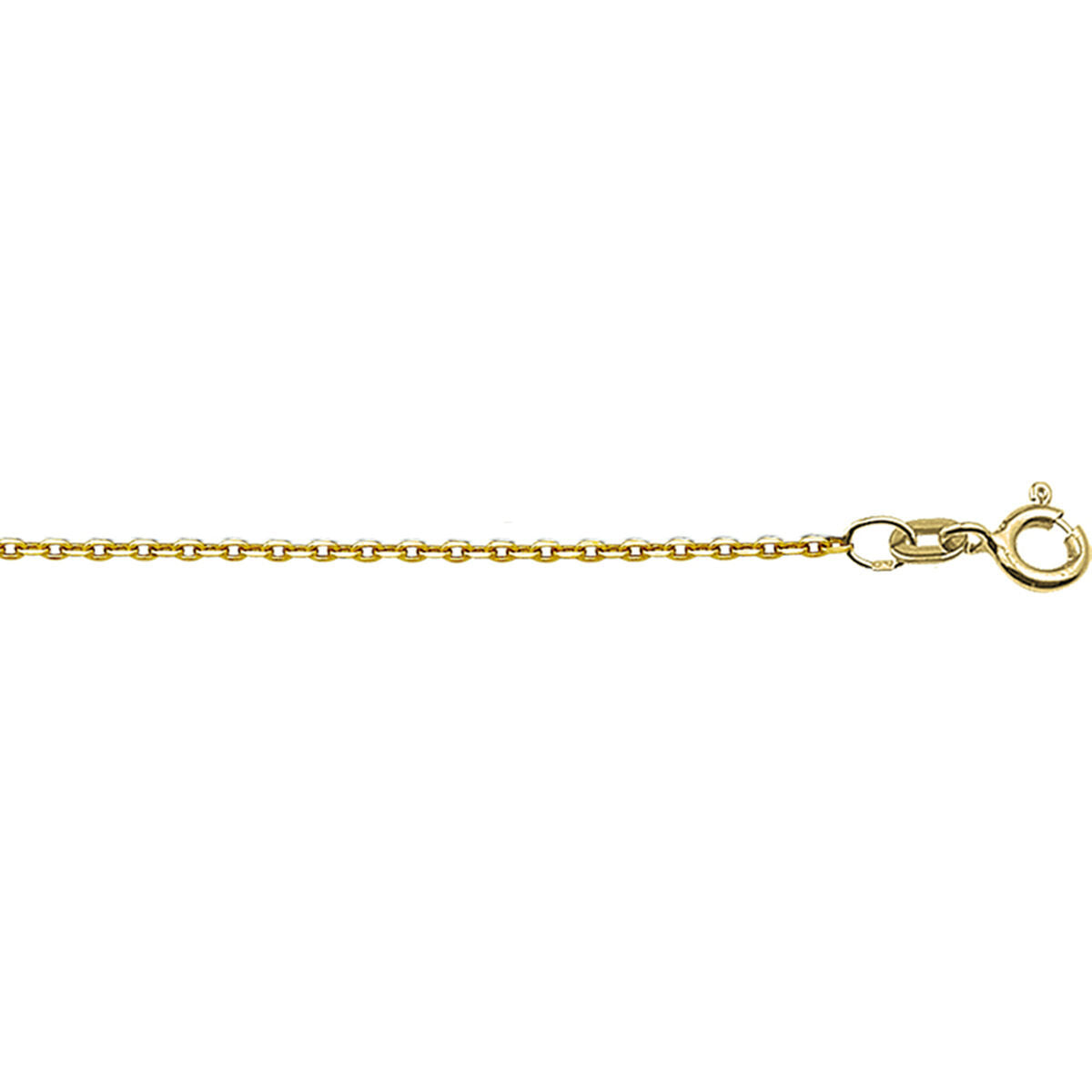 Collier aus 14K Gelbgold mit flachen, rechteckigen Gliedern und Karabinerverschluss