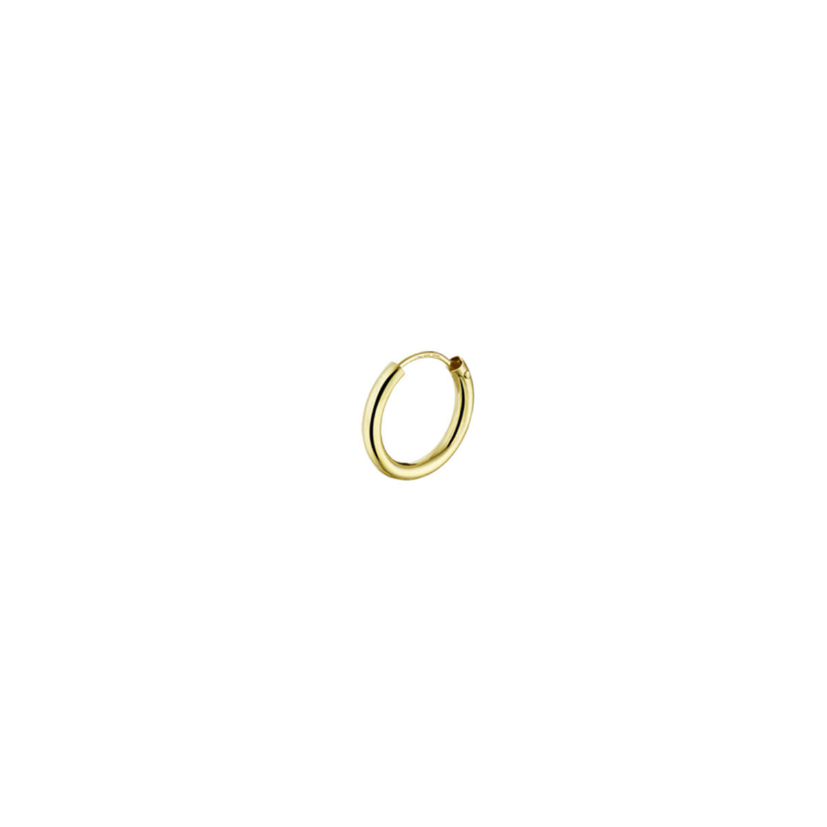 Ohrring aus 14K Gelbgold, 1,8 mm dicke runde Röhre, schlichtes Design