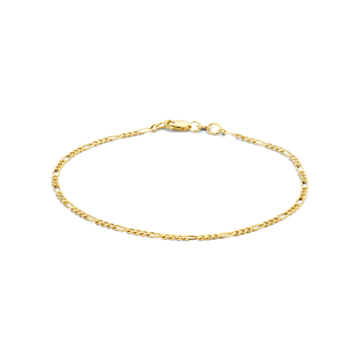 Armband aus 14K Gold im Figaro-Design mit abwechselnd langen und kurzen Gliedern