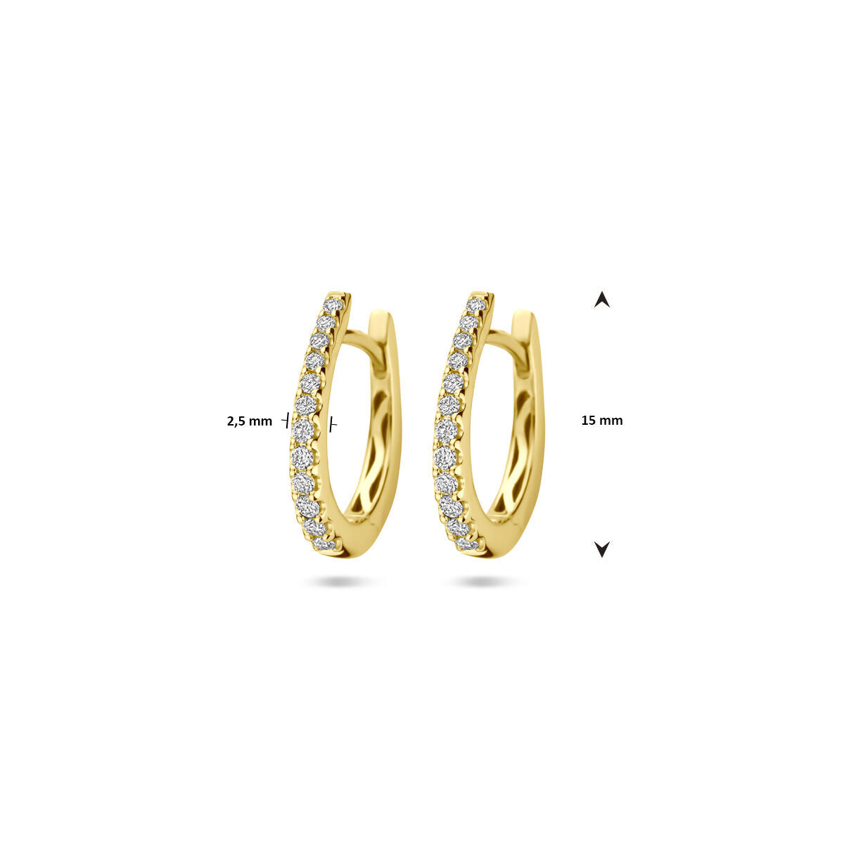 Creolen Diamant H SI 2,5 mm Rohr 14K Gelbgold