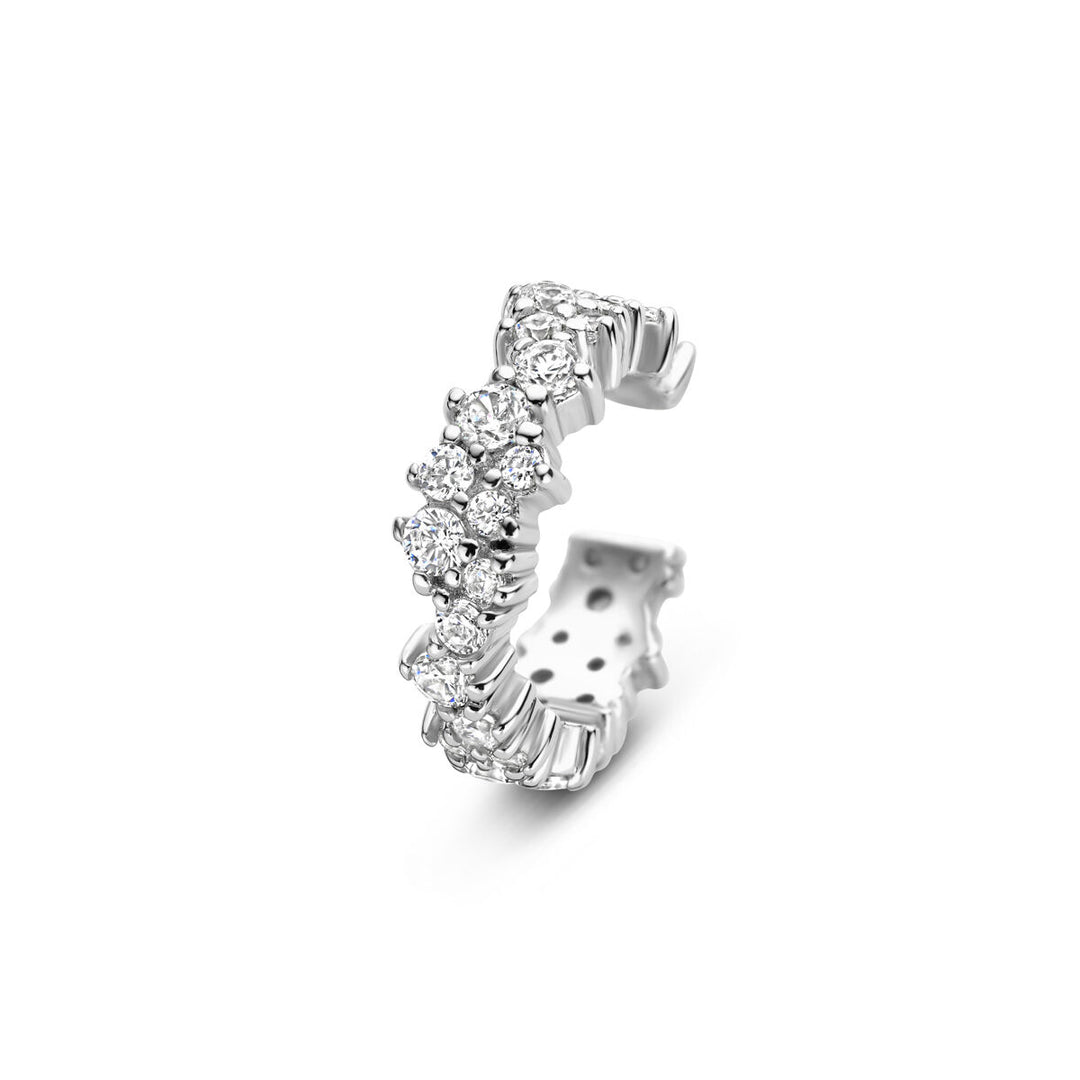Zilveren ear cuff met zirkonia 925 gerhodineerd