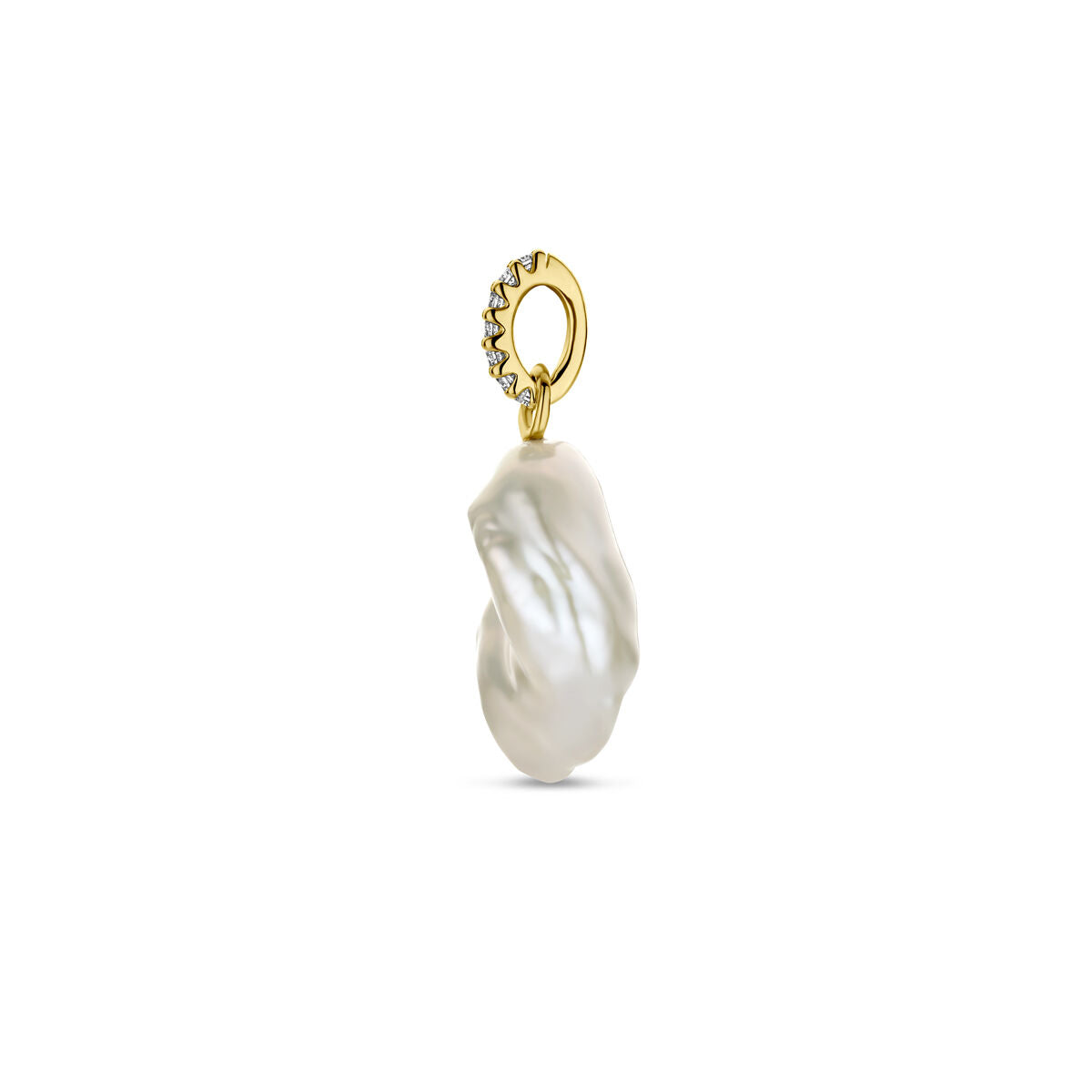 Anhänger Perle und Diamant 0,04 ct H SI 14 K Gelbgold
