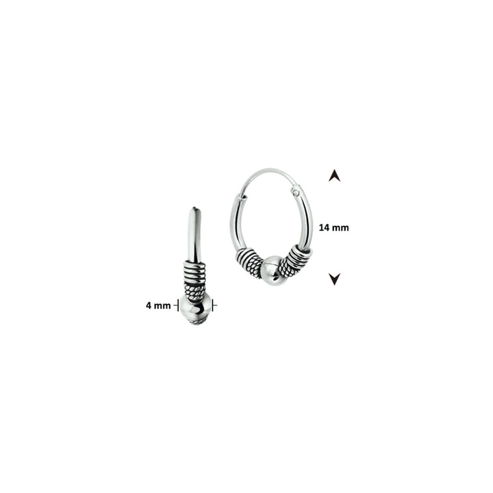 Ohrringe Oxi Bali 4,0 mm Silber oxidiert