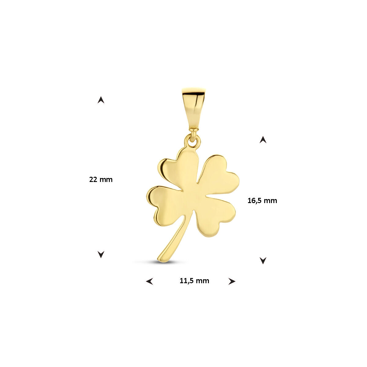 Anhänger Kleeblatt 14K Gelbgold