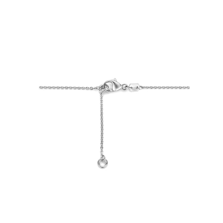 Zirkonia-Halskette 41 + 4 cm Halo-Silber rhodiniert