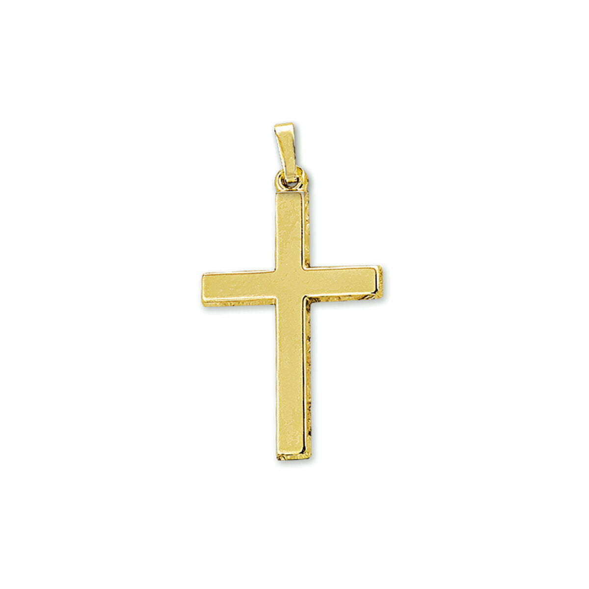 Hänger in Form eines Kreuzes aus 14K Gelbgold mit glatter Oberfläche