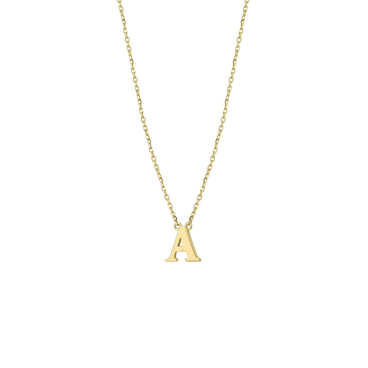 Halskette aus 14K Gold mit einem Anhänger in Form des Buchstabens A