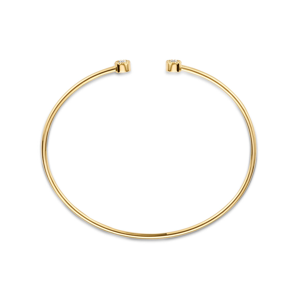 Armreif aus 14K Gelbgold mit 0,19 ct H SI Diamanten und offenem Design