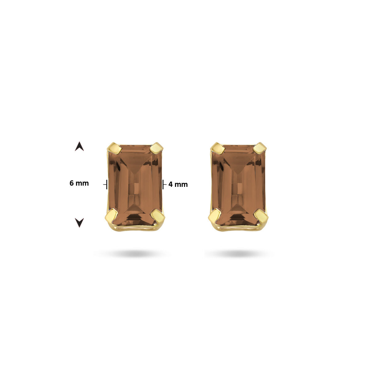 Ohrringe Rauchquarz 14K Gelbgold