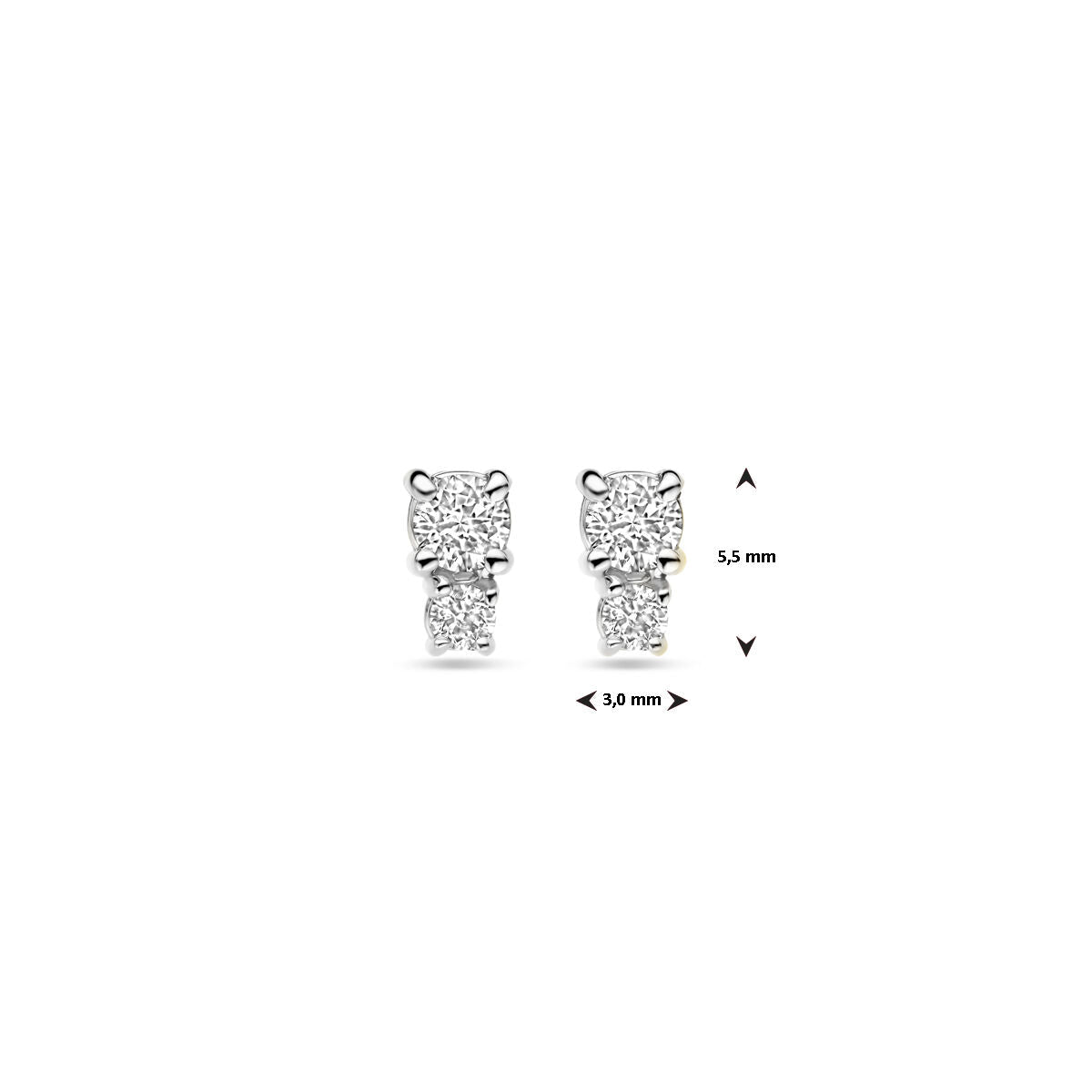 Ohrstecker Diamant 0,26ct (2x 0,13ct) H SI 5,5 mm 18K Weißgold