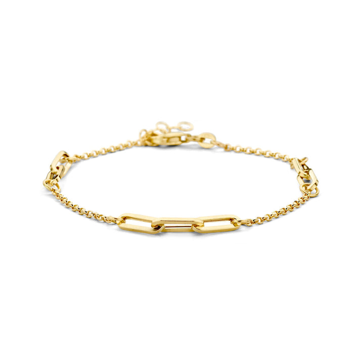 Goldarmband Damen Jasseron und Büroklammer 14K