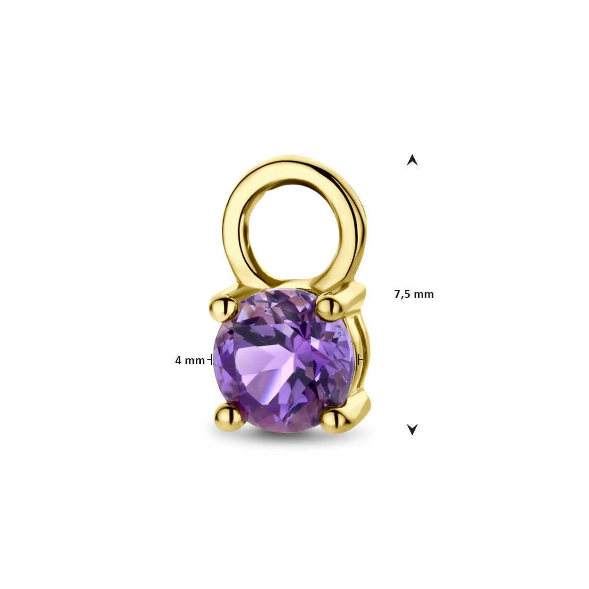 Ohrring-Anhänger Amethyst pro Stück 14K Gelbgold