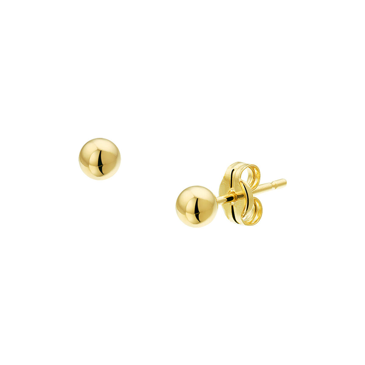 Goldene Ohrstecker in Kugelform aus 14 Karat Gold