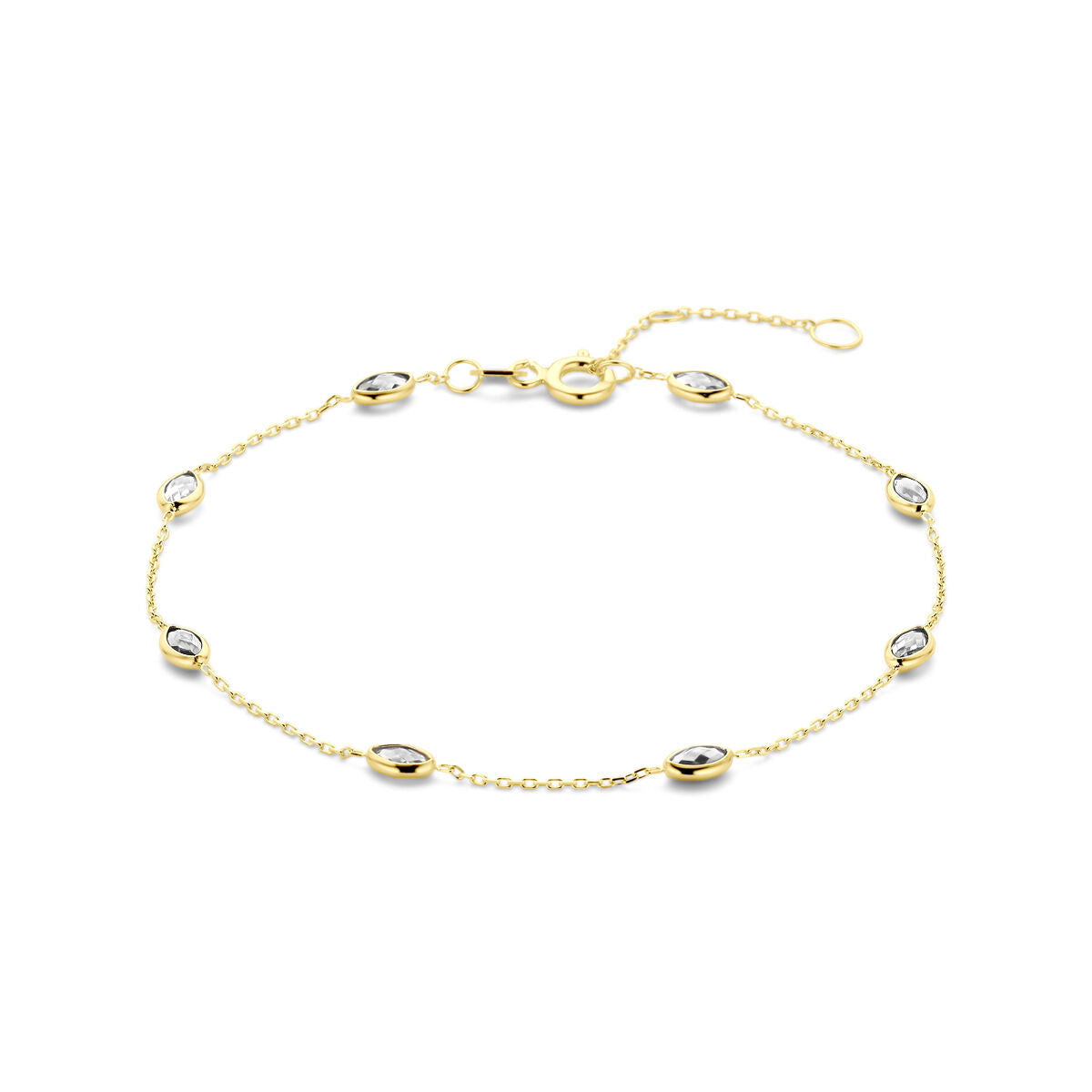 Armband aus 9k gelbgold mit Zirkonia-Steinen in ovaler Form