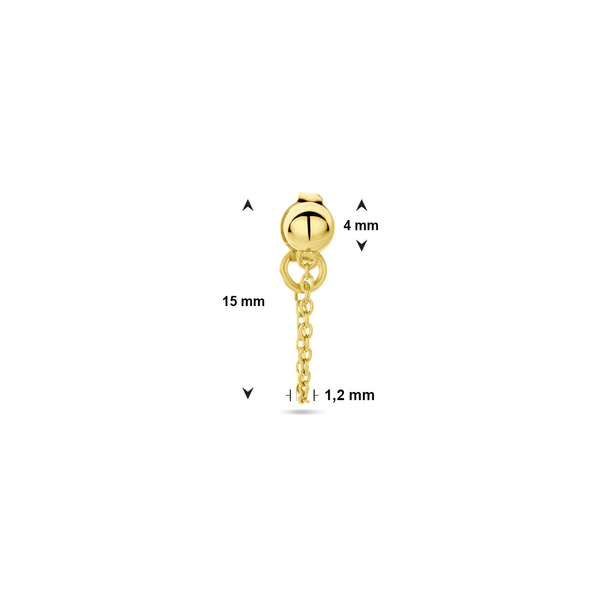 Ohrstecker Halbkugel pro Stück 1 Mikron Silber vergoldet (gelb)