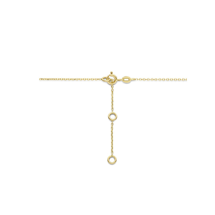 Gold-Damenhalskette London Blauer und blauer Topas und Kreise 14K