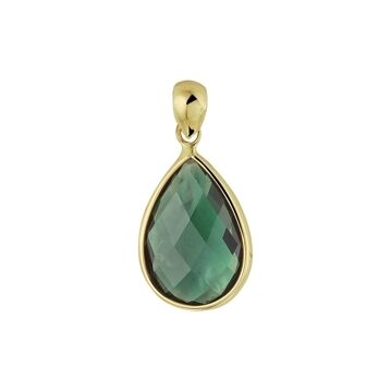 Anhänger grüner Quarz 18K Gelbgold