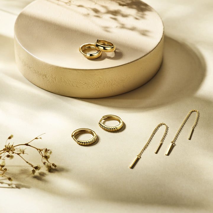 Durchsteckohrringe 14K Gelbgold