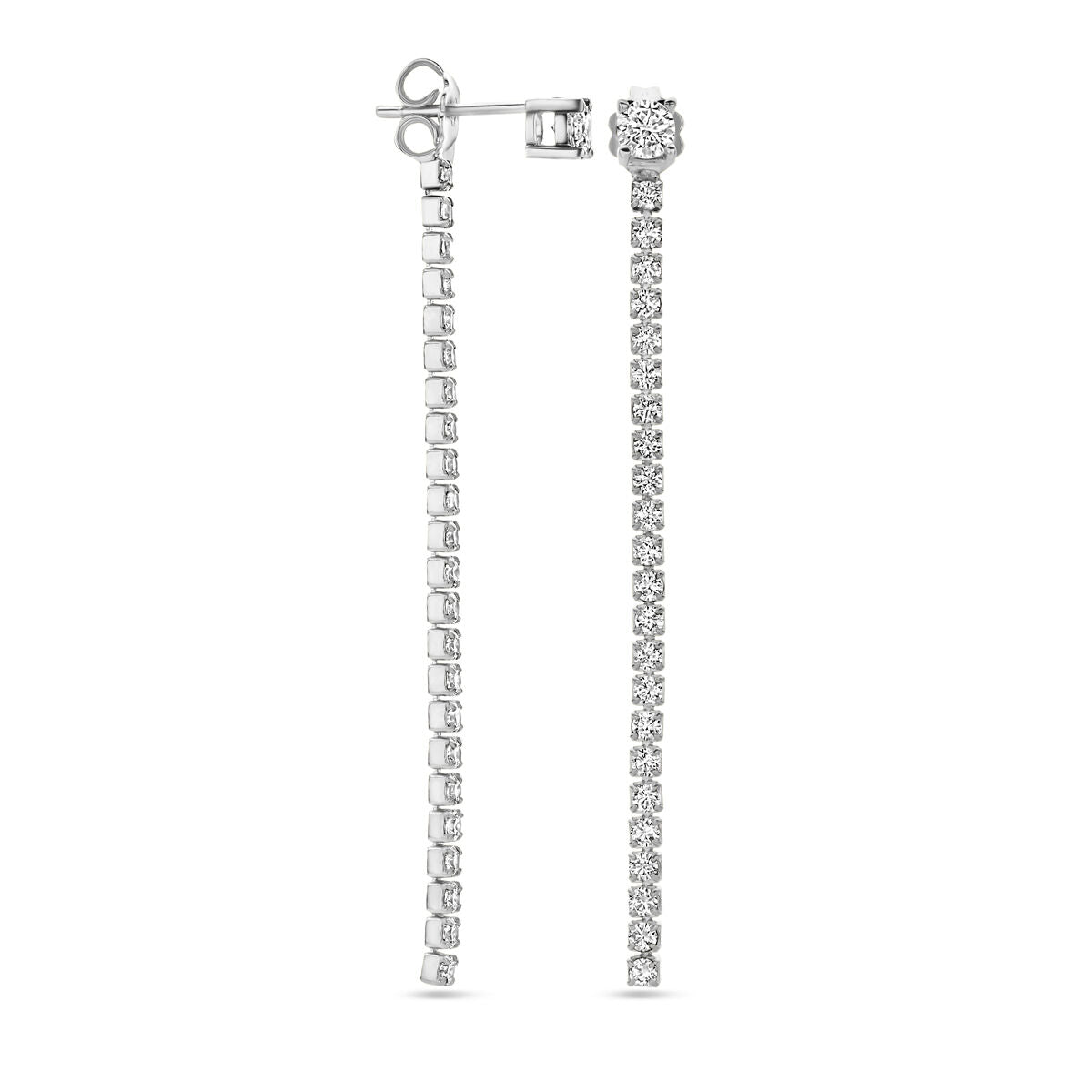 Ohrhänger Zirkonia 55 mm Silber rhodiniert