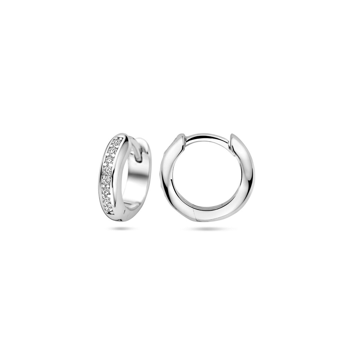 Klappohrringe Zirkonia 12 mm Silber rhodiniert