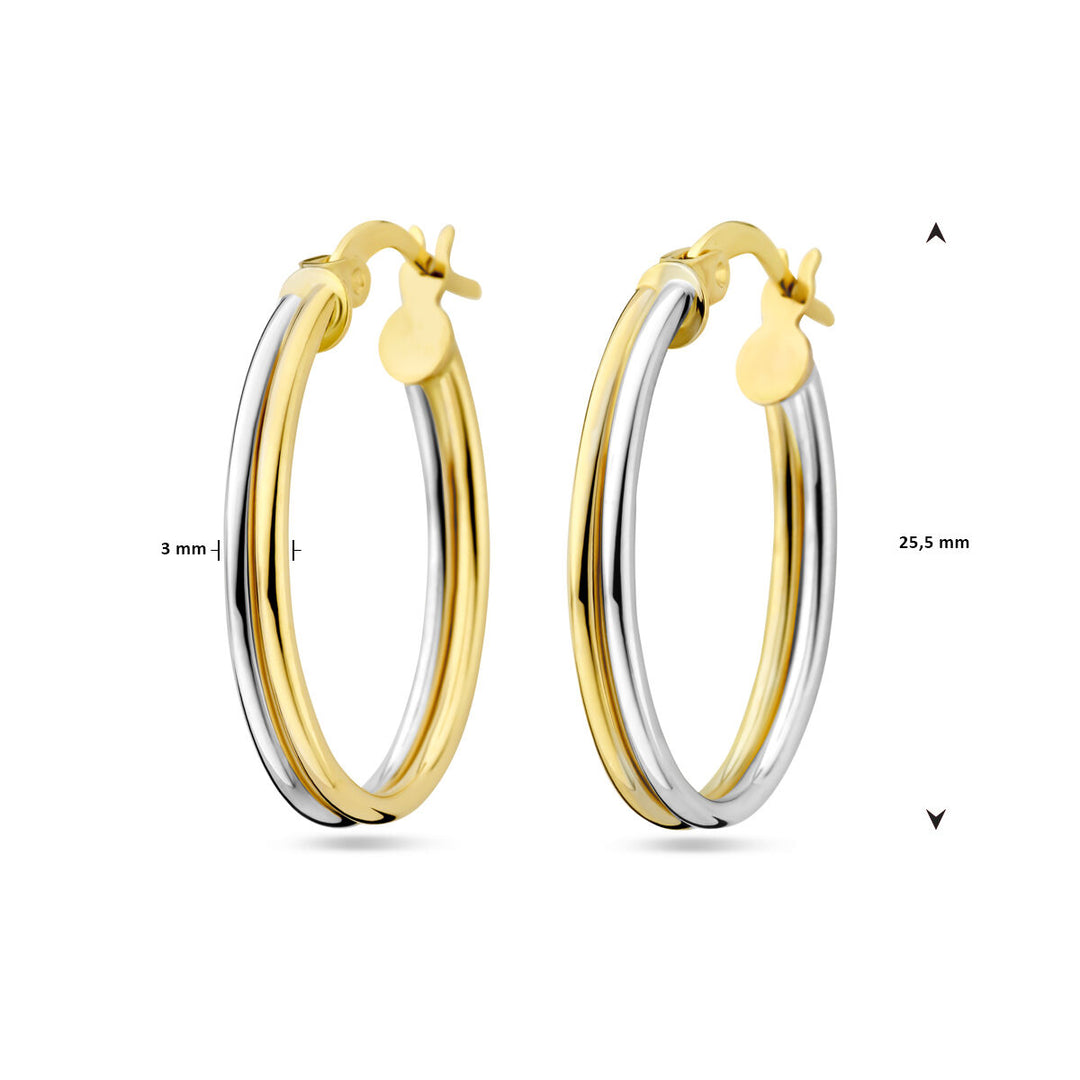 Ohrringe 14K Bicolor-Gold gelb/weiß