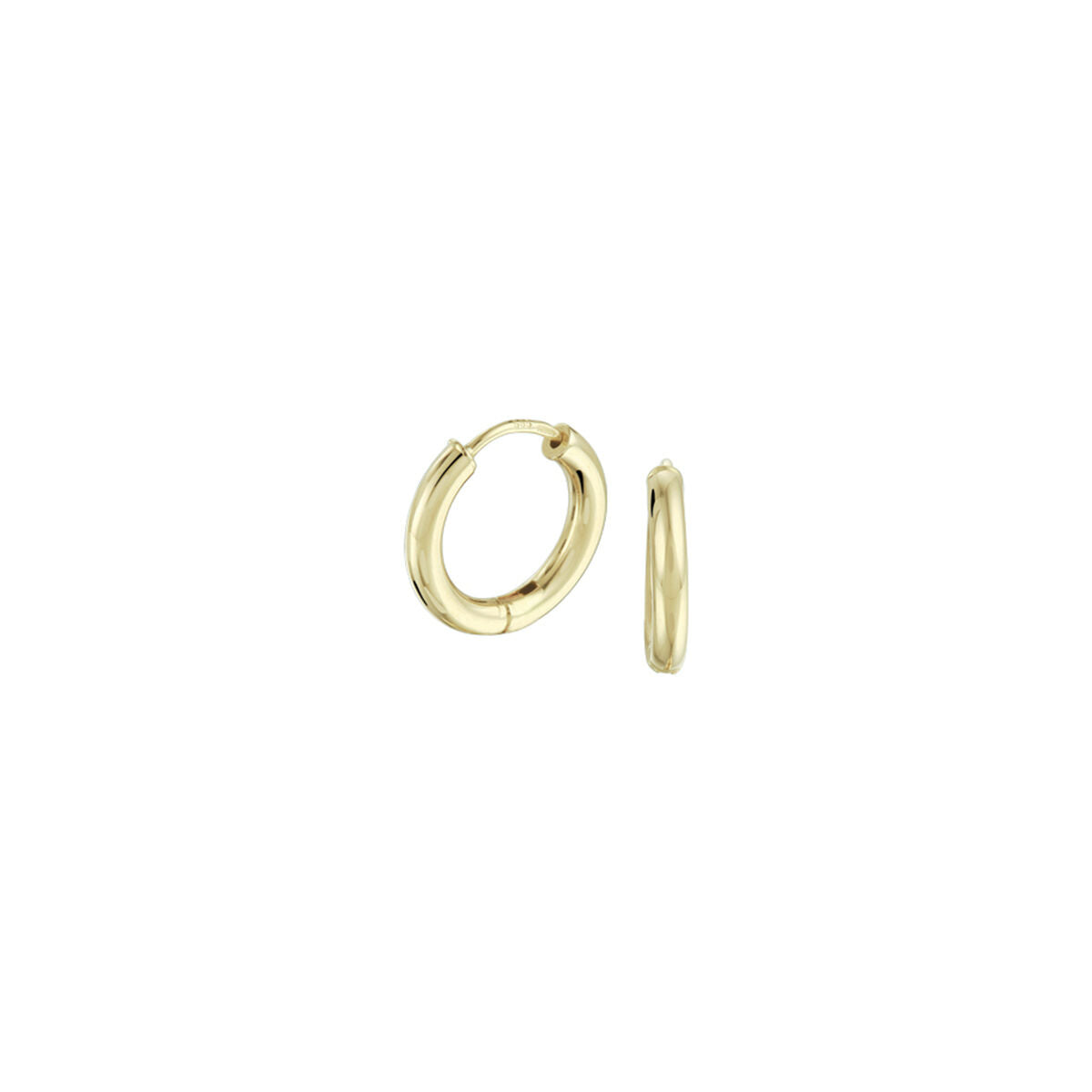 Runde Klapp-Ohrringe aus Gelbgold mit einem Durchmesser von 2,5 mm