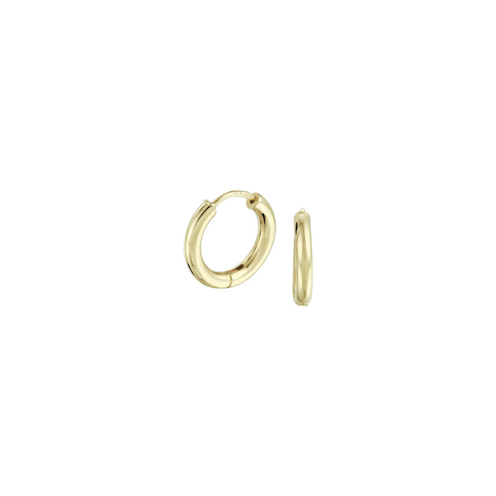 Runde Klapp-Ohrringe aus Gelbgold mit einem Durchmesser von 2,5 mm