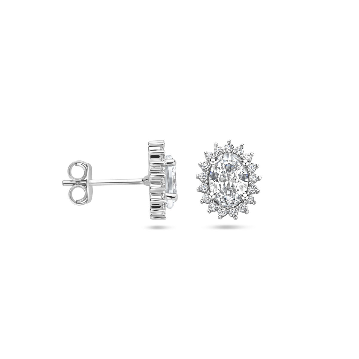Ohrstecker Zirkonia 10,5 mm rhodiniertes Silber