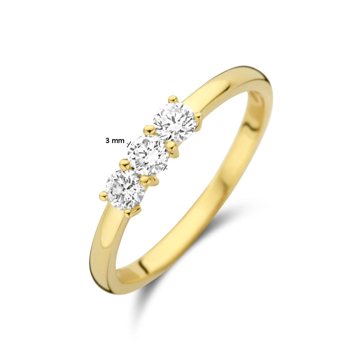 Ring Trilogie Diamant 0,30 ct H SI 14K Gelbgold
