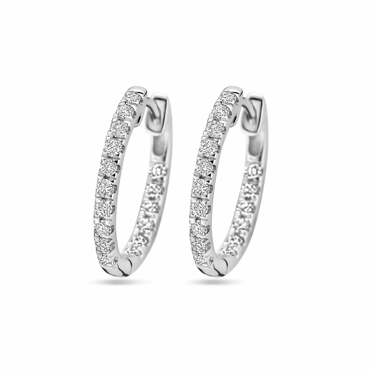 Klapp-Ohrringe aus 14K Weißgold mit 0,46 ct lab-grown Diamanten in H SI Qualität