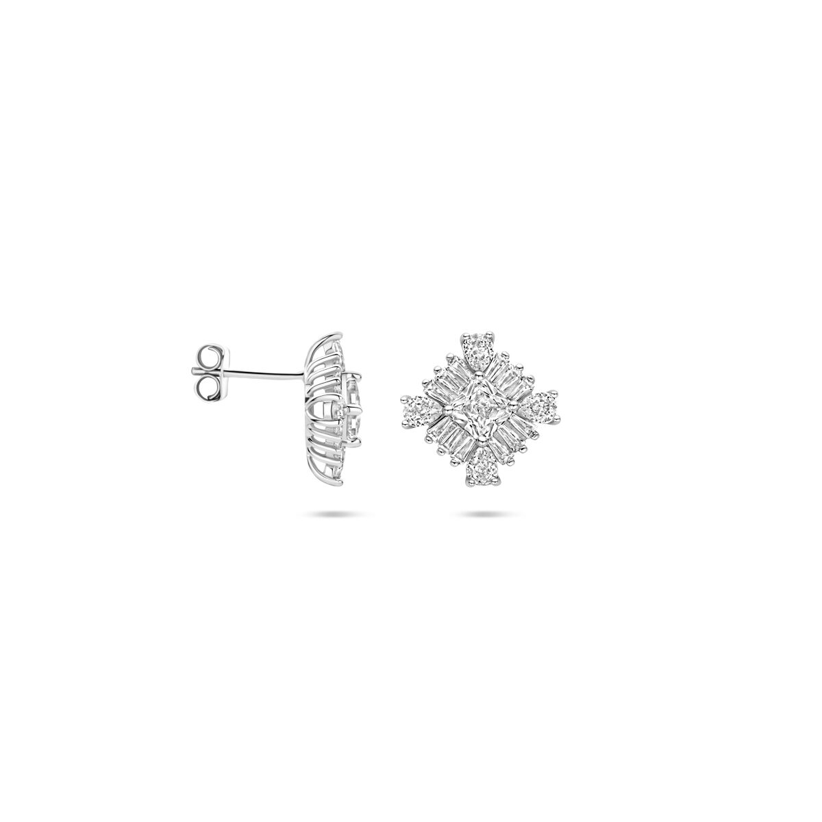 Ohrstecker Zirkonia 15 mm Silber rhodiniert