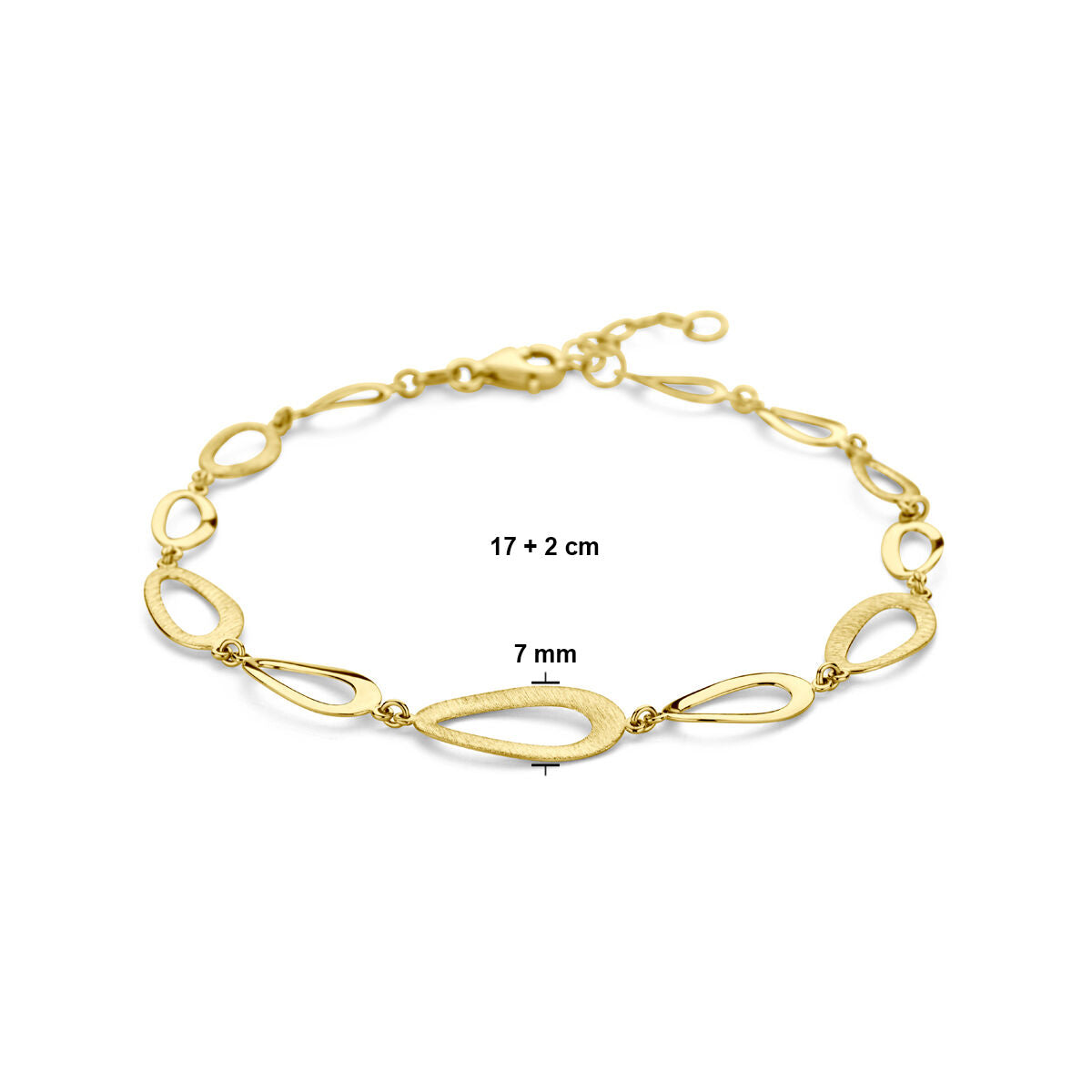 Goldarmband Damen poly/matt 14K