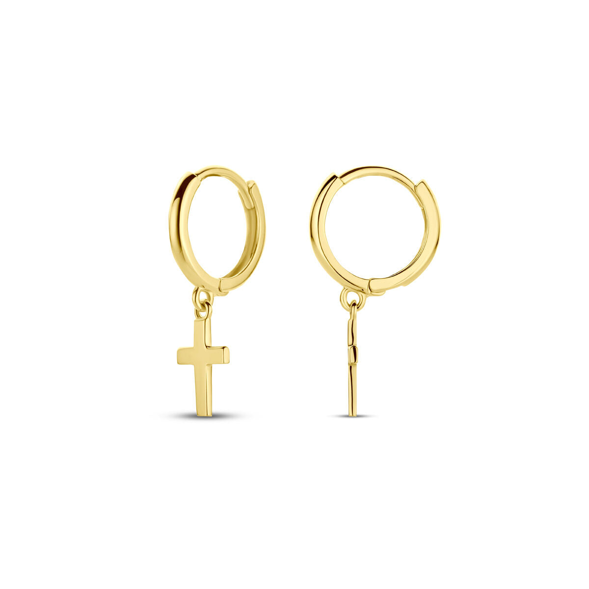 Ohrringe mit Kreuz 14K Gelbgold