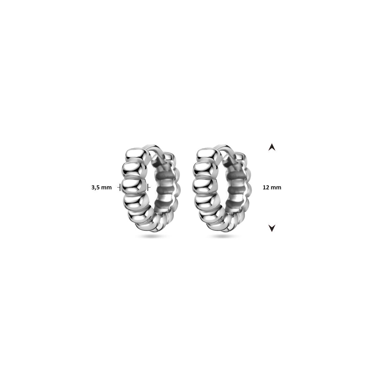 Klappcreolen 12 mm Silber rhodiniert