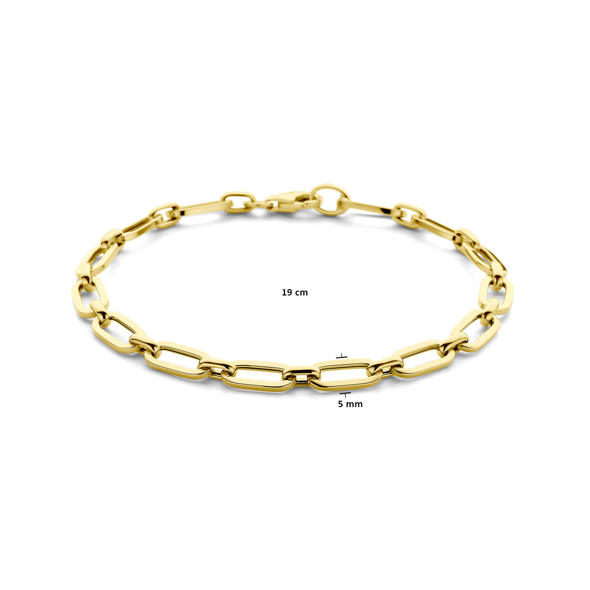 Armband Paperclip 5,0 mm 19 cm 14K Gelbgold