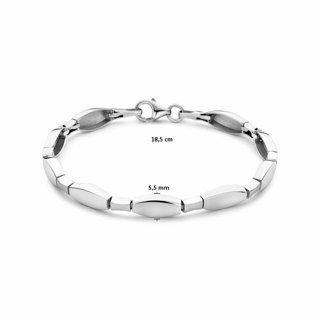 Silberarmband Damenhalsband poly/matt rhodiniert